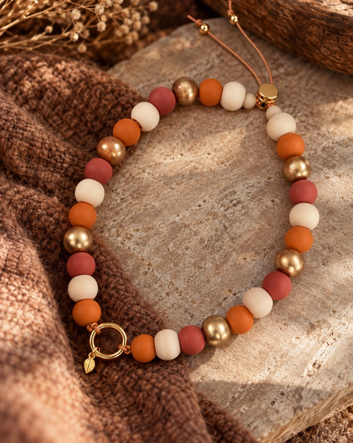 Handgemaakte ketting golden autumn