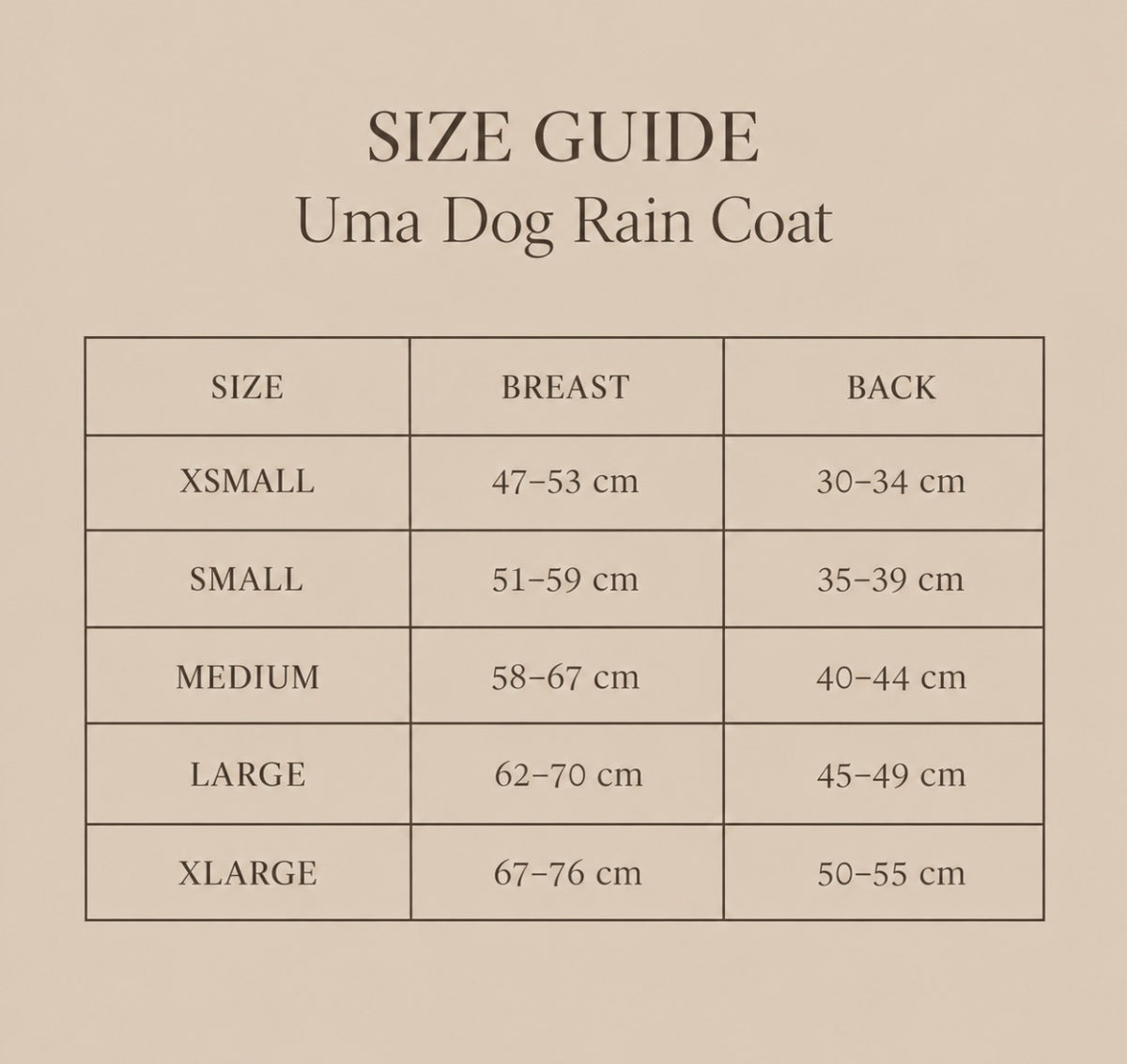 Uma regenjas taupe